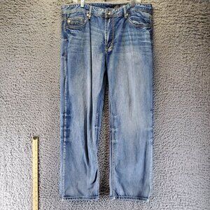 TK Axel Jeans Mens Size 38x32 Blue Relaxed Straight Denim Cotton Treadwell